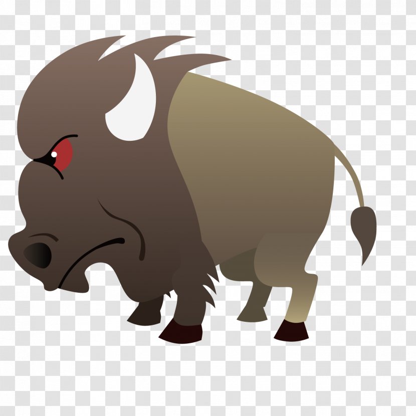 Wild Boar Wildlife Forest Clip Art - Mammal - Angry Cow Transparent PNG