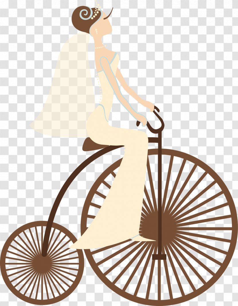 Bicycle Wheel Drawing - Ride The Bride Vector Transparent PNG