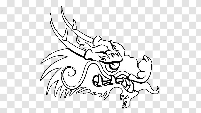 Chinese Dragon Coloring Book Drawing China - Cartoon - Style Boat Transparent PNG