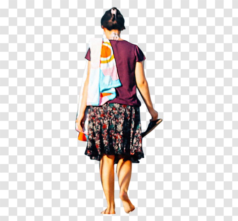 Towel Beach Walking Woman - Clothing Transparent PNG