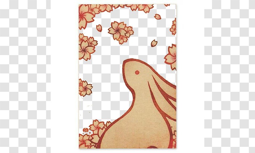 Japanese Cuisine Drawing Paper Postcard Illustration - Material - Bunny Painted Transparent PNG