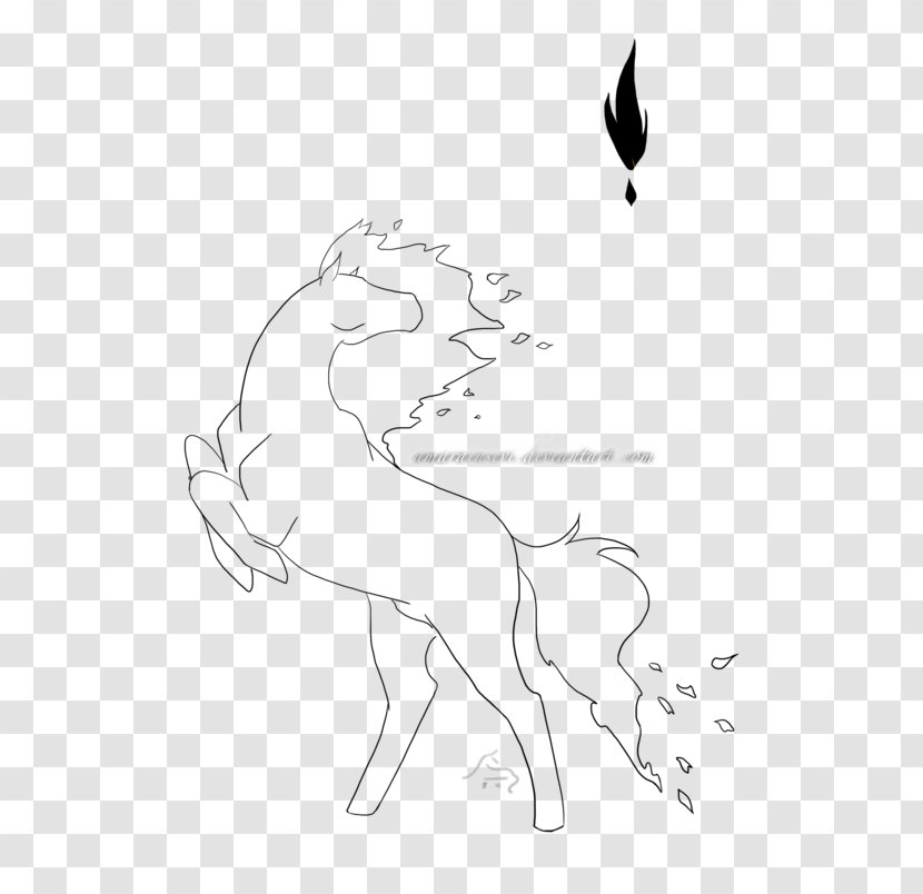 Line Art Drawing Horse - Heart - Fire Transparent PNG