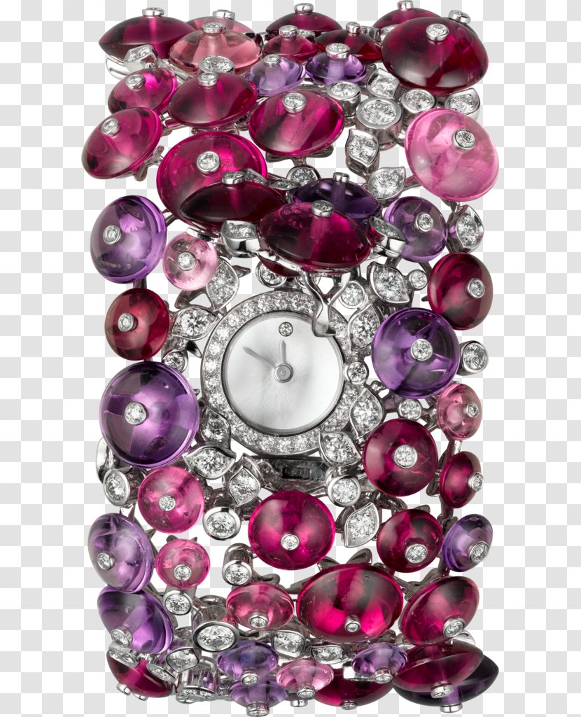 Cartier Jewellery Watch Clock Amethyst Transparent PNG