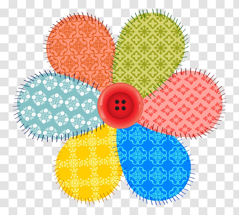 Button - Color - Painted Red Petal Pattern Colored Buttons Transparent PNG