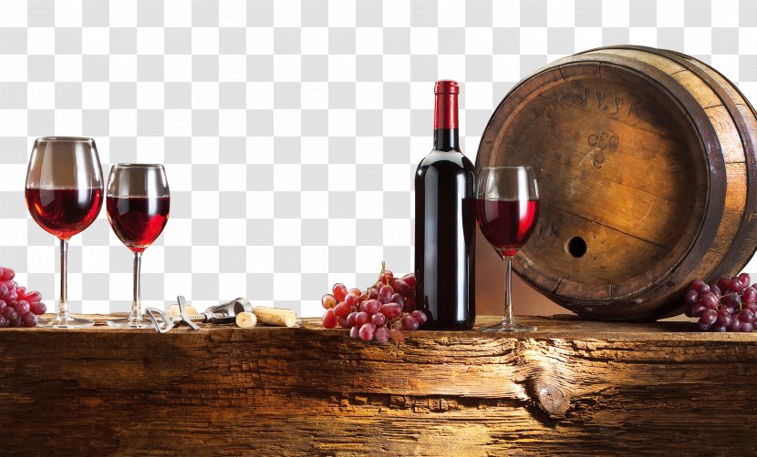 Red Wine Distilled Beverage Barrel - Oak Decorative Pattern Transparent PNG