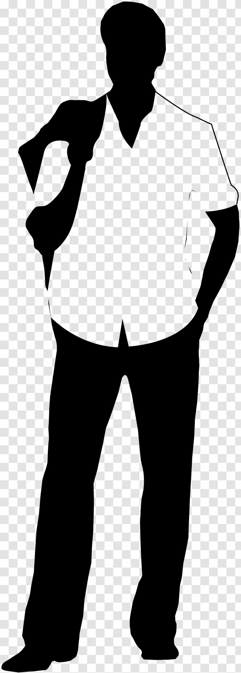 Silhouette Clothing Costume - Black And White Transparent PNG