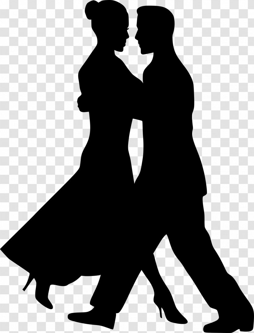 Clip Art Couples Partner Dance - Black And White - Vector Transparent PNG