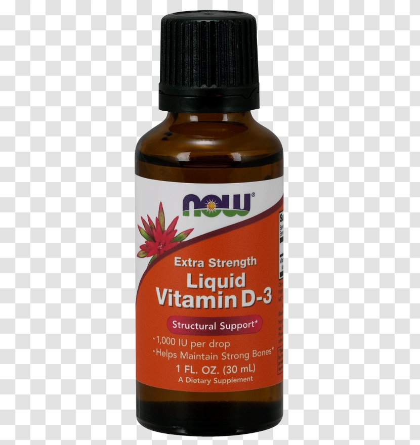 NOW Foods Liquid Vitamin D3 Extra Strength Cholecalciferol - Flavor - Nature Made E Capsules Transparent PNG