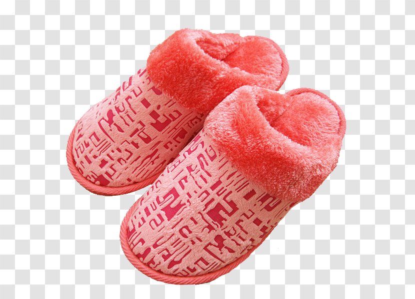 Slipper Plush - Heart - Grapefruit Color Slippers Transparent PNG