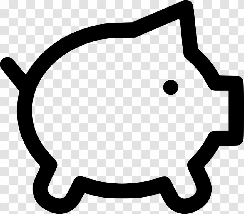 Black White Snout Clip Art - M - Piggy Bank Transparent PNG
