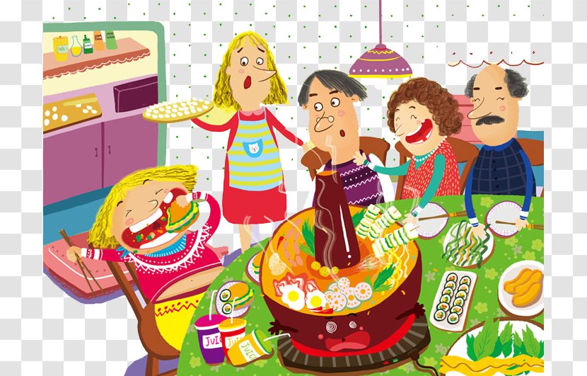 Cartoon Family Drawing Illustration - Cuisine - Happy Transparent PNG