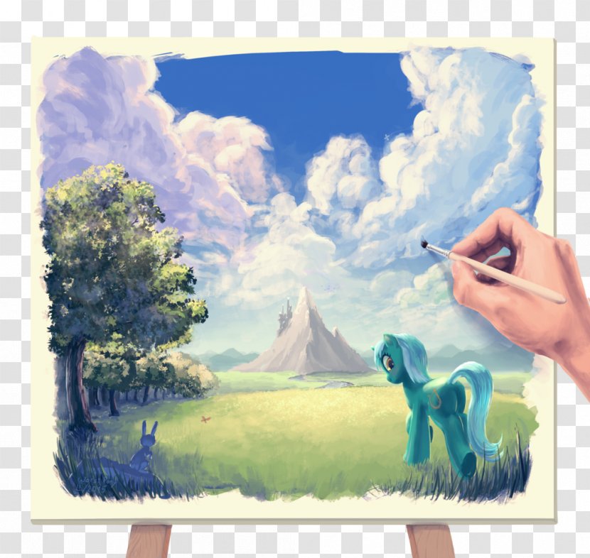 Pony Painting Twilight Sparkle Pinkie Pie Rainbow Dash - Picture Frame - Hand-painted Mountain Landscape Transparent PNG