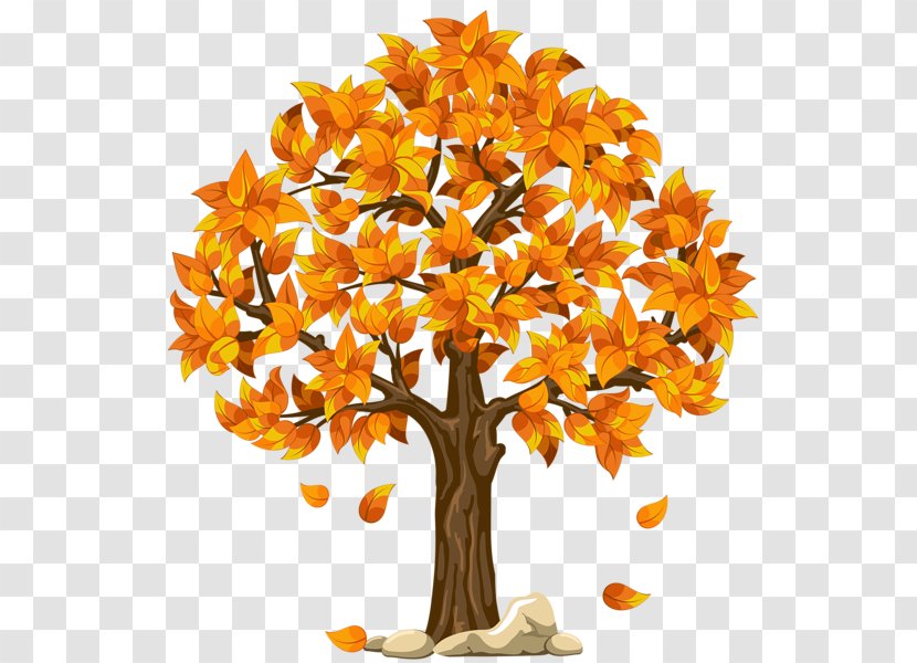 Autumn Tree Clip Art - Cut Flowers - Orange Transparent PNG
