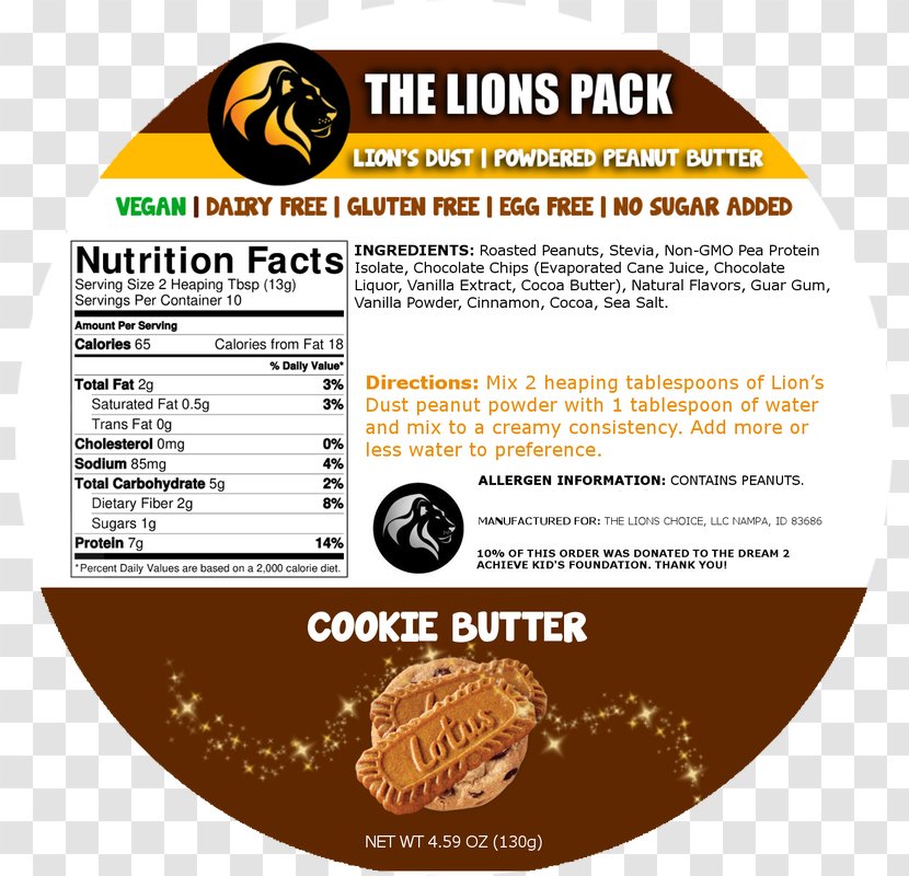 Chocolate Brownie Peanut Butter Lion Chip Cookie Food - Pancakes Transparent PNG