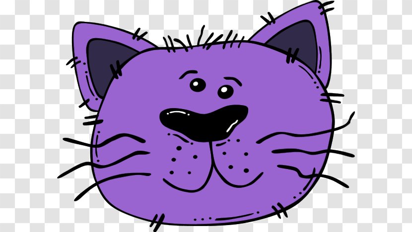 Cat Cartoon Clip Art - Smile - Purple Cliparts Transparent PNG
