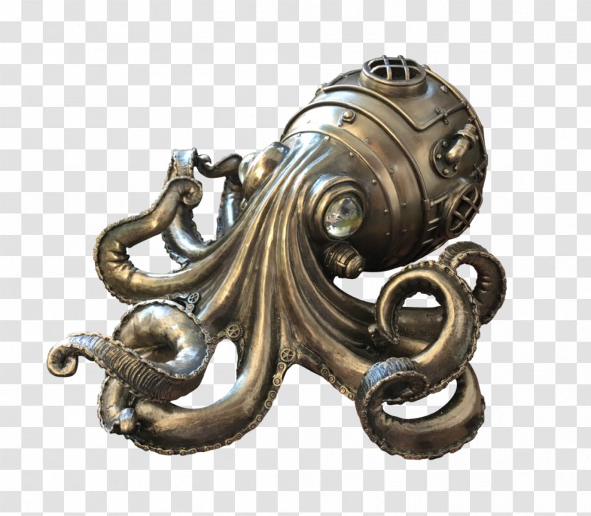Octopus Steampunk Clip Art - Brass Transparent PNG