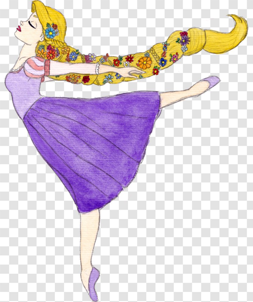 Rapunzel Illustration Ballet Dancer Clip Art - Purple Transparent PNG