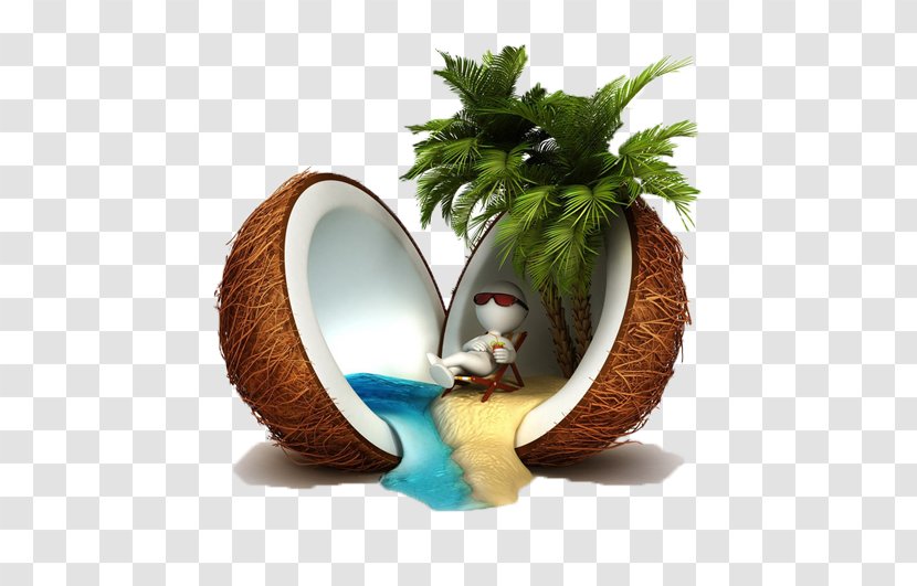 Coconut Water Stock Photography 3D Computer Graphics - Oil - Seaside Transparent PNG