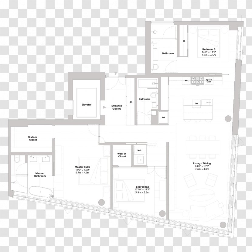 Row House In Sumiyoshi Floor Plan Rokko Housing 1-2-3 - Pritzker Prize Tadao Transparent PNG