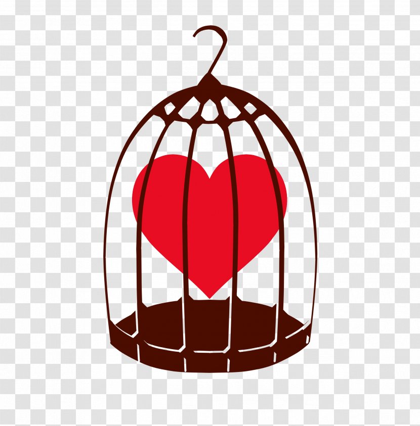 Bird Cage And Heart Red. - Pink Transparent PNG