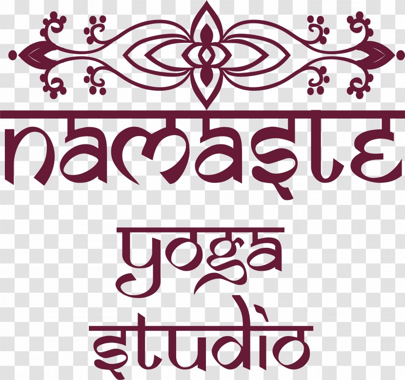 Namaste Wall Decal Sticker Stencil - Sanskrit - Wine Red Simple Flowers Transparent PNG