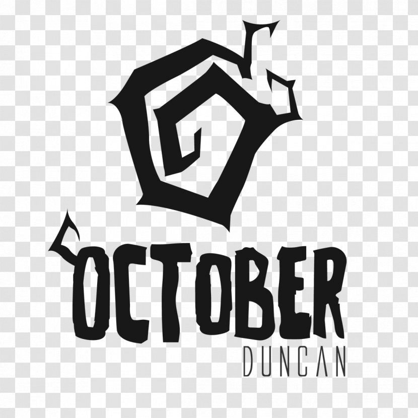 October Duncan T-shirt Sleeve Logo - Black And White - Twine Transparent PNG