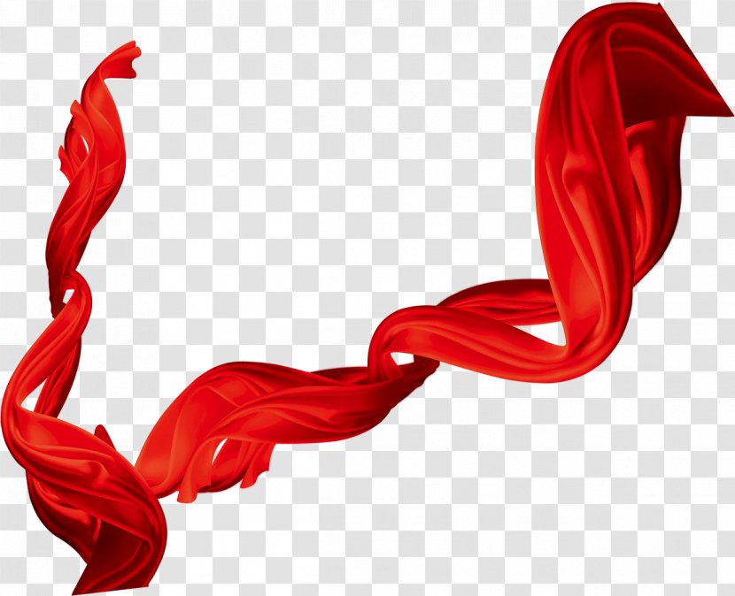 Ribbon Red - Silk - Satin Transparent PNG