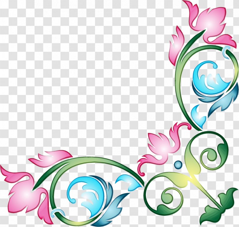 Floral Ornament - Teal - Pedicel Transparent PNG
