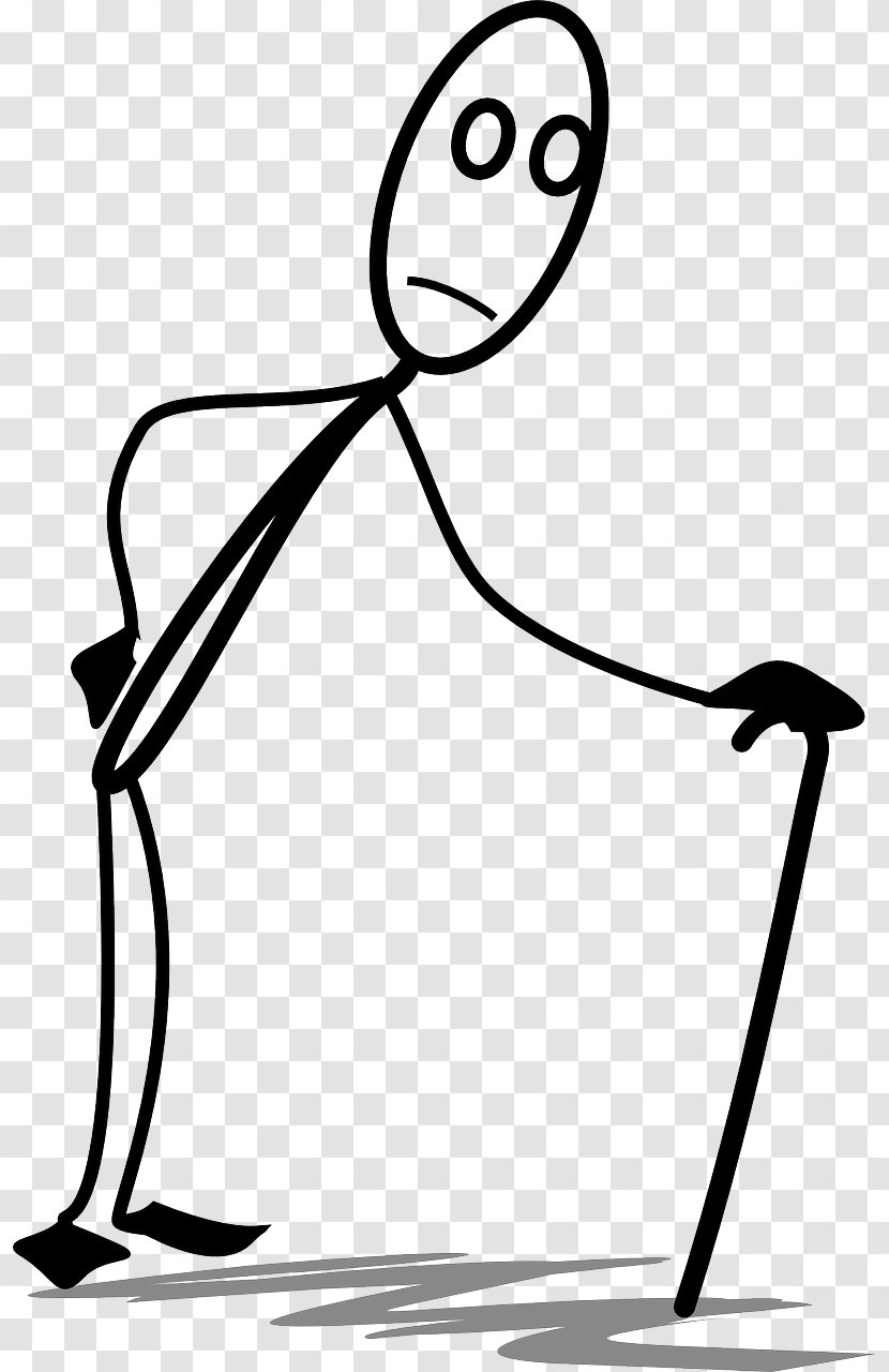 Stick Figure Drawing Clip Art - Black And White - People Clipart Transparent PNG