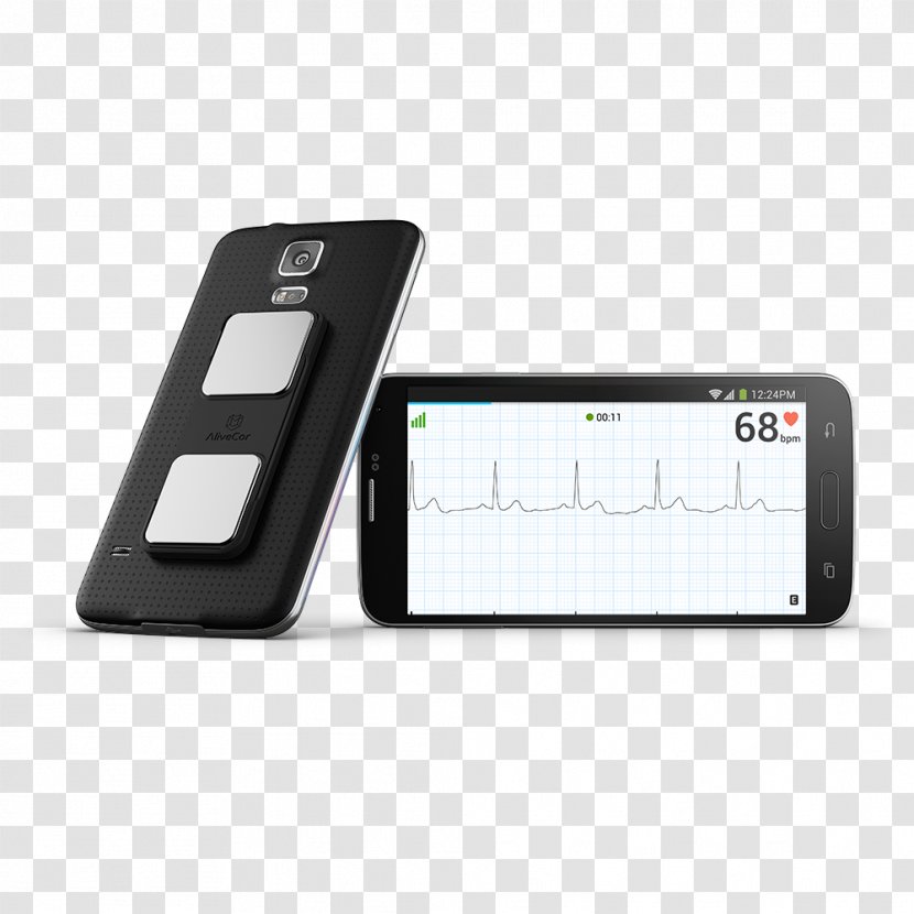 AliveCor KardiaMobile Electrocardiography Kardia Mobile, Black, 0.6 Oz Atrial Fibrillation - Cardiac Monitoring - Heart Rate Transparent PNG