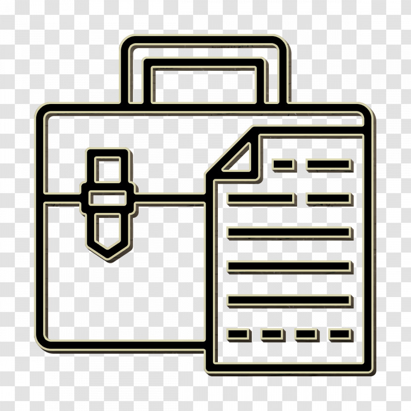 Office Stationery Icon Work Icon Briefcase Icon Transparent PNG