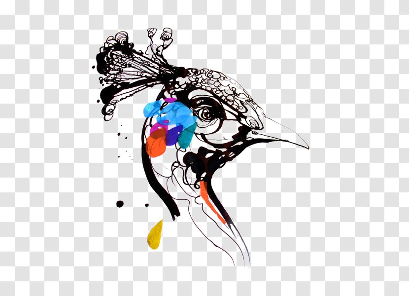 Paper Watercolor Painting Drawing Illustration - Bird - Peacock Transparent PNG