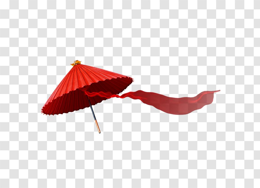 Oil-paper Umbrella Red - Oilpaper - Free Ribbon Pull Creative Transparent PNG