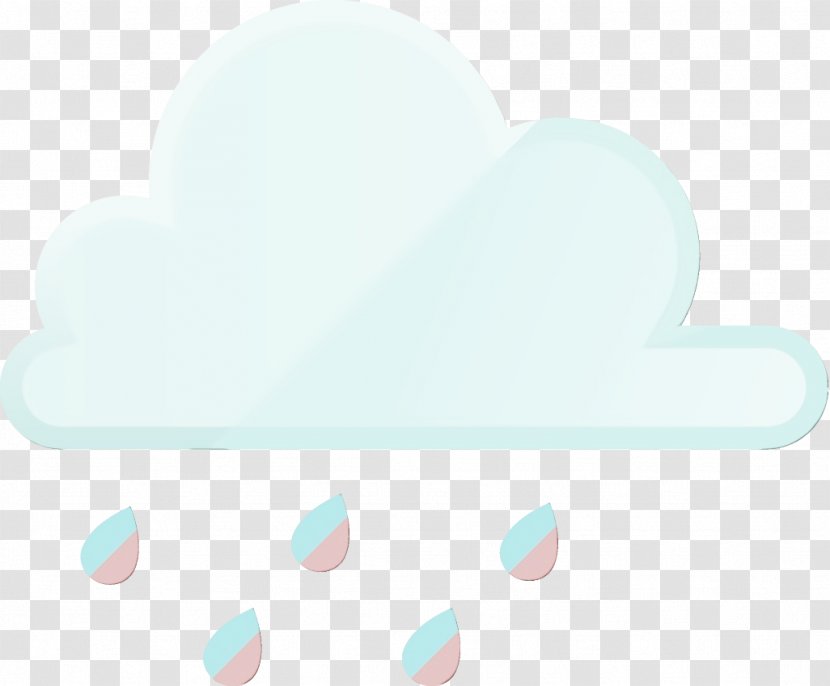 Aqua Turquoise Cloud Text Heart - Watercolor - Logo Meteorological Phenomenon Transparent PNG