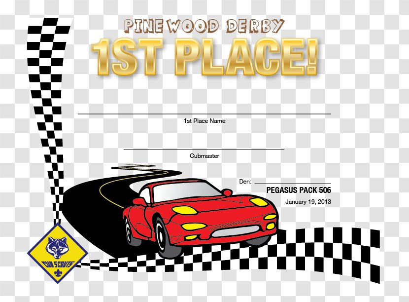 Pinewood Derby Cub Scouting Pattern - Radio Controlled Car - Certificate Of Participation Transparent PNG