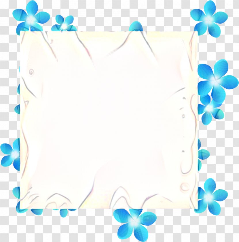 Background Flower Frame - Aqua - Turquoise Transparent PNG