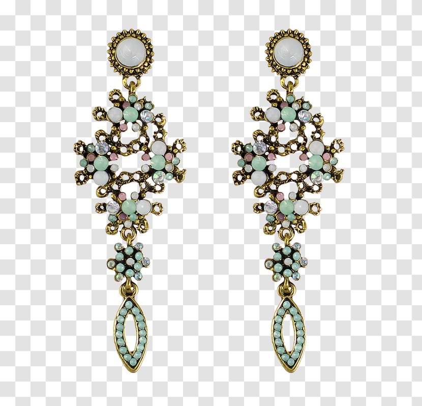 Earring Jewellery Imitation Gemstones & Rhinestones Gold Clothing Accessories - Floral Bohemia Transparent PNG