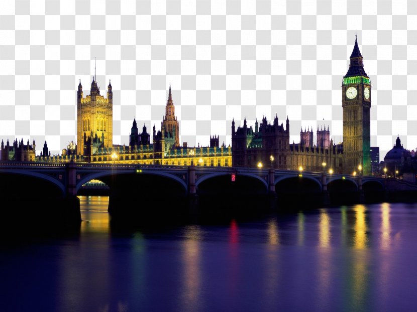 Palace Of Westminster Big Ben Tower London Bridge Wallpaper - England Charming Scenery Thirteen Transparent PNG