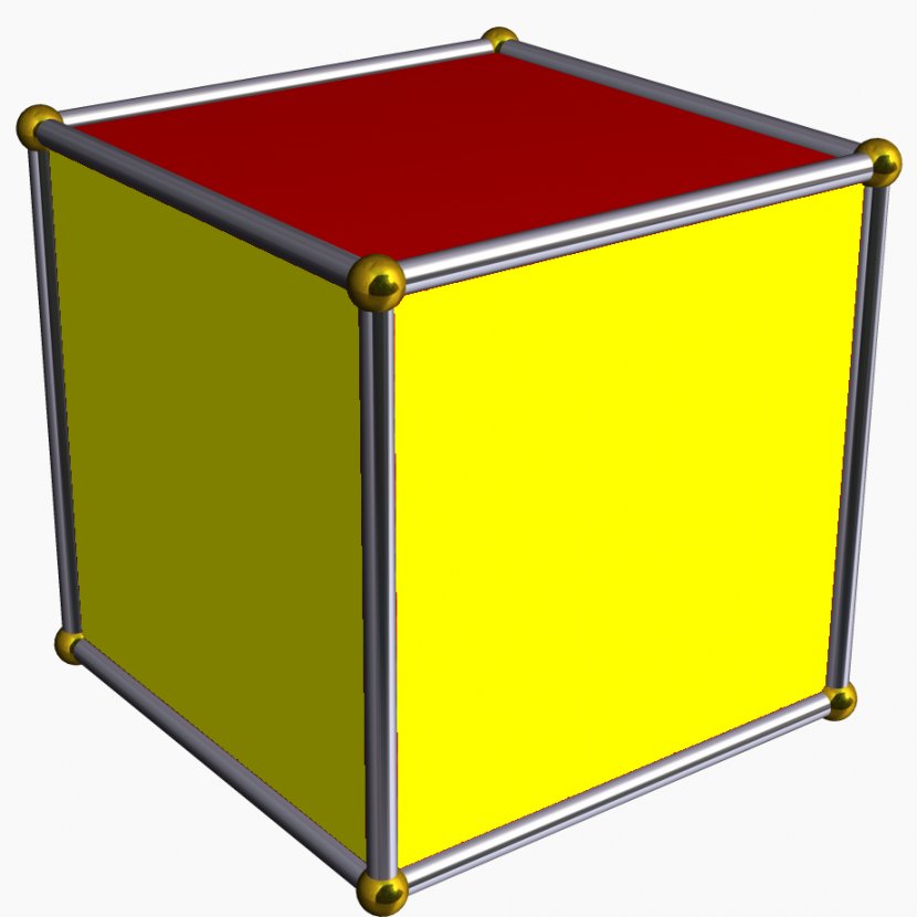 Hexagonal Prism Cube Polyhedron Face - Yellow - Symmetry Transparent PNG