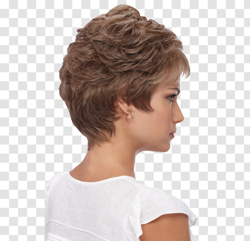 Brown Hair Hairstyle Wig Pixie Cut - Lace Transparent PNG