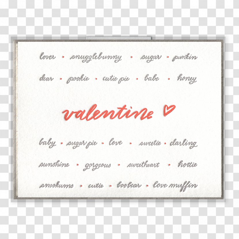 Paper Calligraphy Line Font - Rectangle - Valentine Greeting Transparent PNG