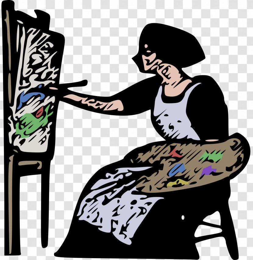 Painting Canvas Clip Art - Woman - Painter Transparent PNG