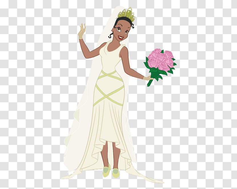 Tiana Prince Naveen Disney Princess Merida Wedding Dress - Flower - Bravery Cartoon Transparent PNG