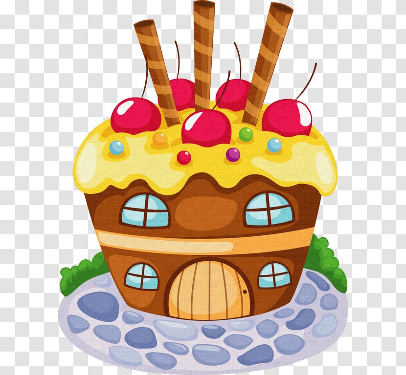 Cupcake Frosting & Icing Gingerbread House Drawing - Candy Transparent PNG