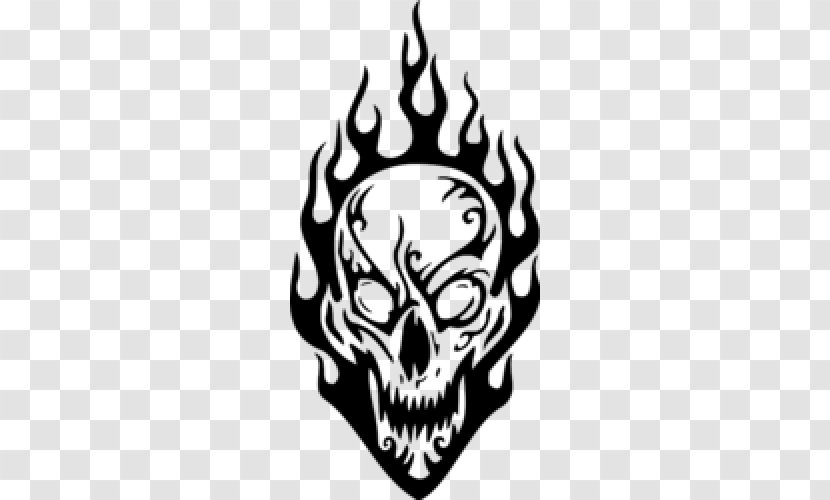 Drawing Skull Flame Fire - Headgear Transparent PNG