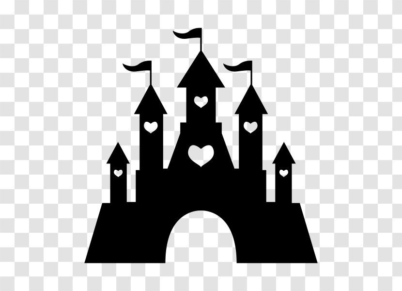 Silhouette Castle Disney Princess Clip Art - Black And White Transparent PNG