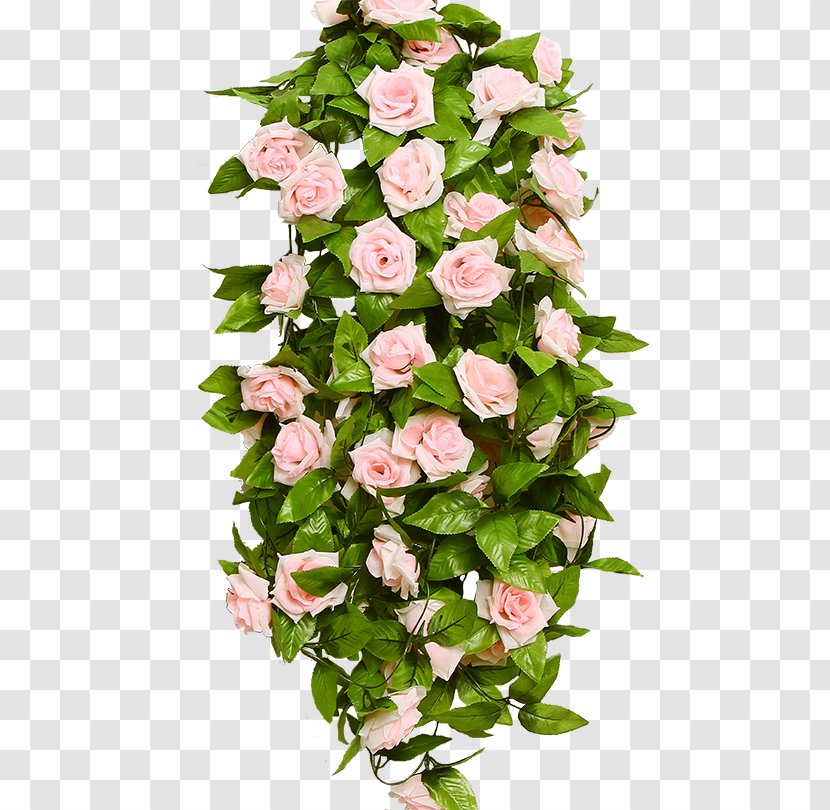 Artificial Flower Garland Rose Wedding - Floral Design - Pink Vine Wreath Transparent PNG