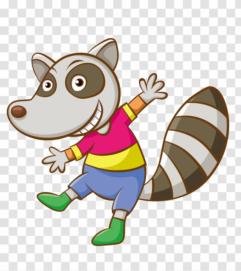 Cartoon Character Illustration - Funny Animal - Hand-painted Raccoon Transparent PNG