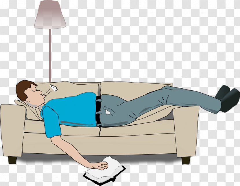Couch Sleep Mattress Loveseat Clip Art - Furniture - Lying On The Sleeping Man Transparent PNG