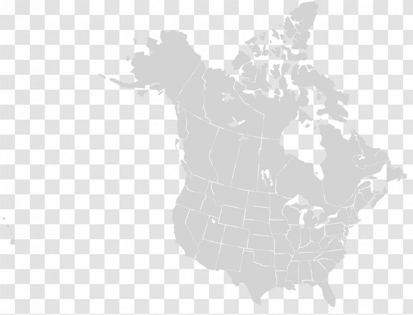 United States Canada Vector Map Blank - Border - Of Transparent PNG